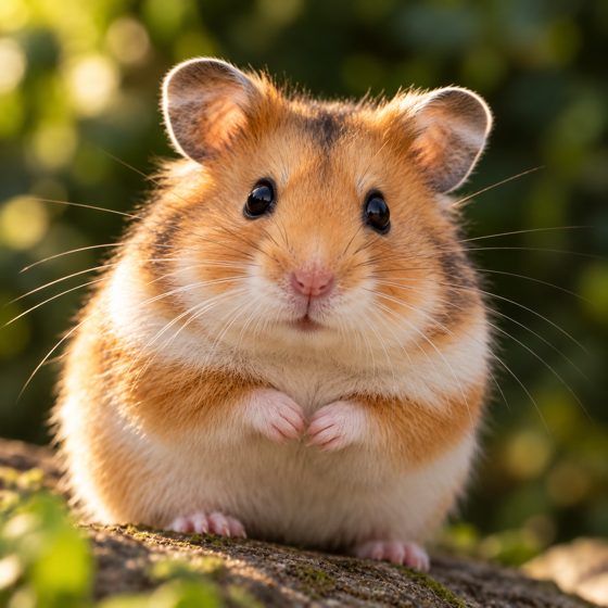 Hamster laranja e branco